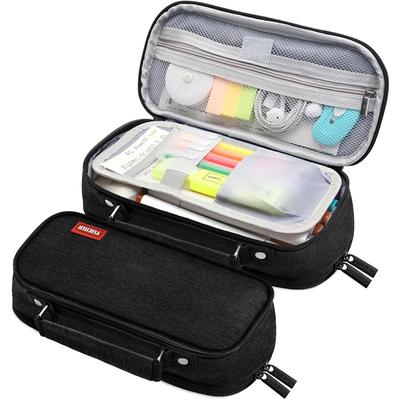 Stifteaufbewahrungstasche, Federmäppchen, 4-lagig, große Kapazität, Kosmetik, hochwertiges Studienzubehör, einfache Schreibwarenboxen für Studenten