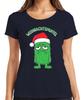 Christmas Muffin Xmas Gift Funny Green Monster Hat Ladies TShirt