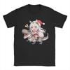 Men's T-Shirt Biwa Hayahide Christmas Pure Cotton Tees Short Sleeve Uma Musume Pretty Derby Anime T Shirt Crew Neck Clothing