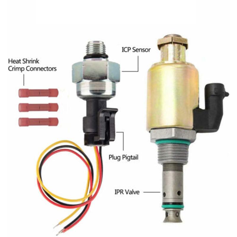 Kraftstoffeinspritzdruckregler (IPR-Ventil) mit ICP-Steuersensor-Anschlusskabel für Ford 7.3L Powerstroke