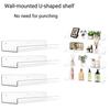 Clear Acrylic U-Shaped Wall Shelf - No-Drill Hanging Rack for Bathroom, Kitchen, or Study