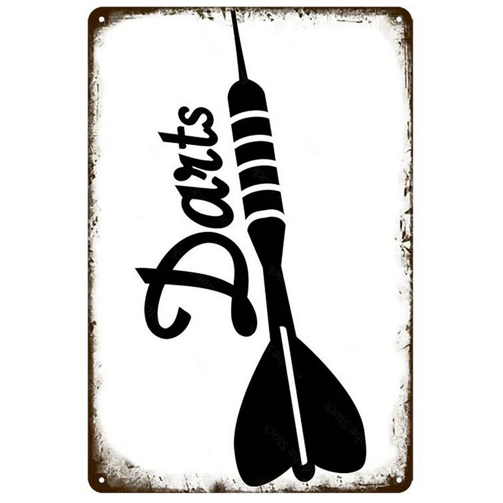 Darts Metal Tin Sign Jusit The Tip Wall Decoration Plaque Vintage Poster Iron Painting for Man Cave Home Cafe Game Room Club