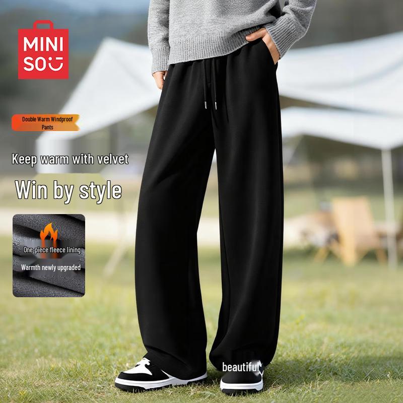 MINISO Men s Loose-Fit Fleece-Lined Winter Pants 2XL