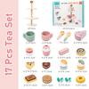 Tea Party Set Dessert Stand Playset ,Wooden Toys Pretend Play Food Kitchen Accessories for Toddler Tea Set Birthday Gift