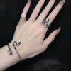 Niche Snake Enamel Drip Oil Bracelet & Open Ring - High-End Cold Style Women's Bangle