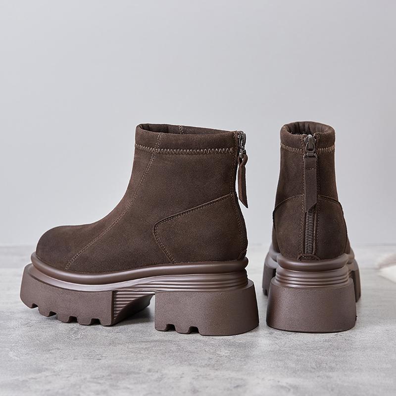 Thick-soled Snow Boots Women's Winter 2025 New Velvet Thickened Outer Wear Warm and Heightened Versatile Short Martin Boots