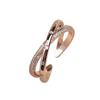 Verstellbarer Roségoldener Kreuz Zirkonia Ring für Damen - Trendige und Personalisierte Mode