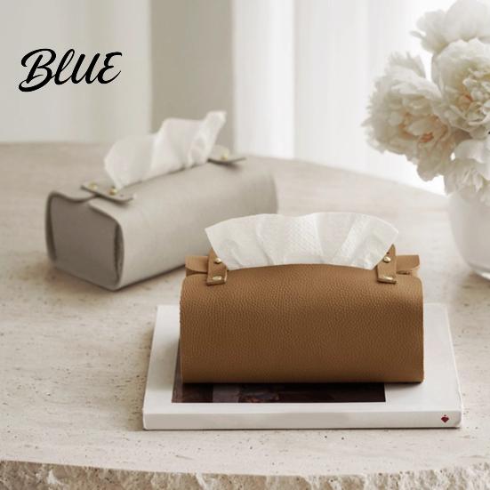 Household Tissue Box Faux Leather Box Minimalist Napkin Holder for Living Bedroom Container Room Desk Decorative Dispenser Cover Facial Tissues