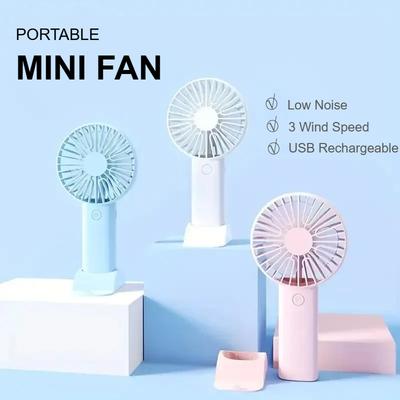 Mini USB Charging Handheld Fan Desktop Small Fan With Mobile Phone Holder Portable And Simple Outdoor Small Fan