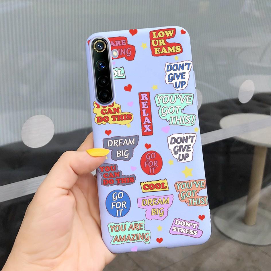 For Realme 6 6 Pro Case Cute Milk Cow Flower Patterns Soft Back Cover For OPPO Realme 6 6S 6Pro RMX2061 Coque Funda Realme6 Capa