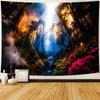 Delur Forest Tapestry Waterfall Mountain Rainforest Sunset Nature Tree Tapestry Wall Hanging Scenic Tropical Landscape Natural S
