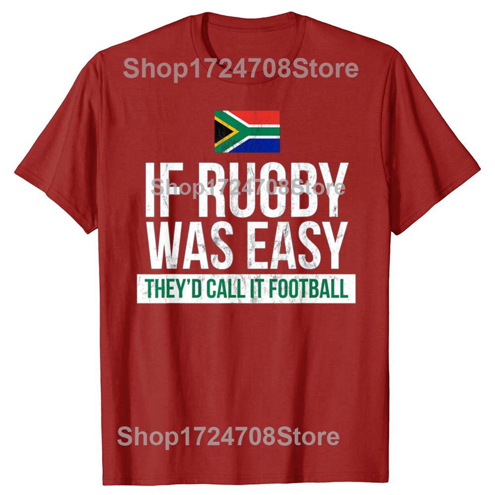 Funny South Africa Rugby Graphic T-shirts Men Women's Fashion Casual Tshirt 100% Cotton Loose Oversized T Shirt
