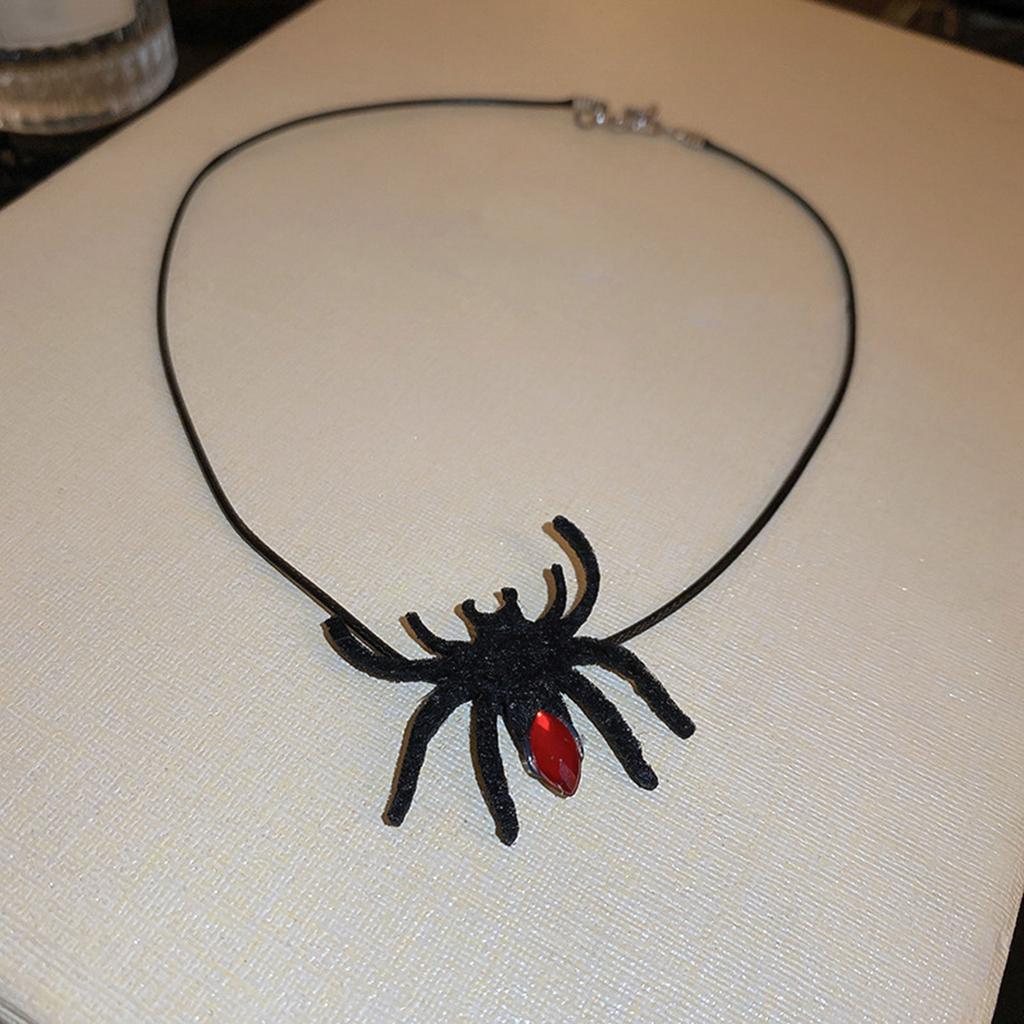 Punk Bat Charm Necklace Halloween Spiders Pendant Clavicle Chain Halloween Jewelry Witch Hat Pendant Choker Necklace