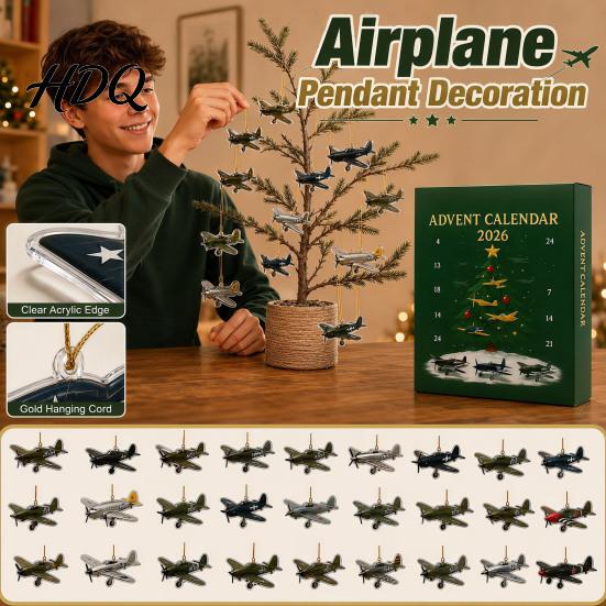 Theme Hanging Ornaments Christmas Advent Calendar 2026 24 Days Countdown with Acrylic Day Gift Box Ornaments Collectible Gifts for Holiday