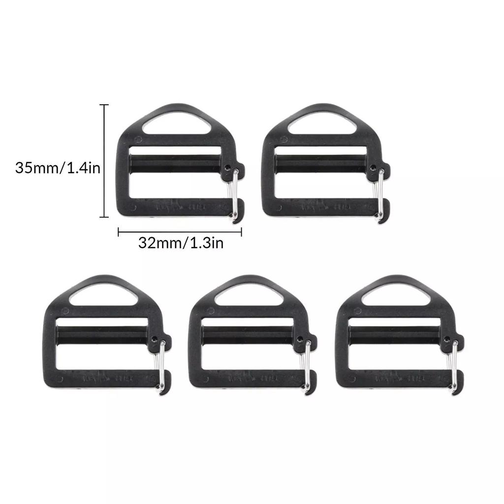 10Pcs 1Inch 25mm Strap Belt Buckle with Open Lock Webbing Hook Clip Free Adjustable Plastic Webbing Sliding Button Set