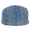 Rhomboid Denim Basker Damer Tvättad Tjock Framåt Cap Cap Paintwork Cap Newsboy Caps för män