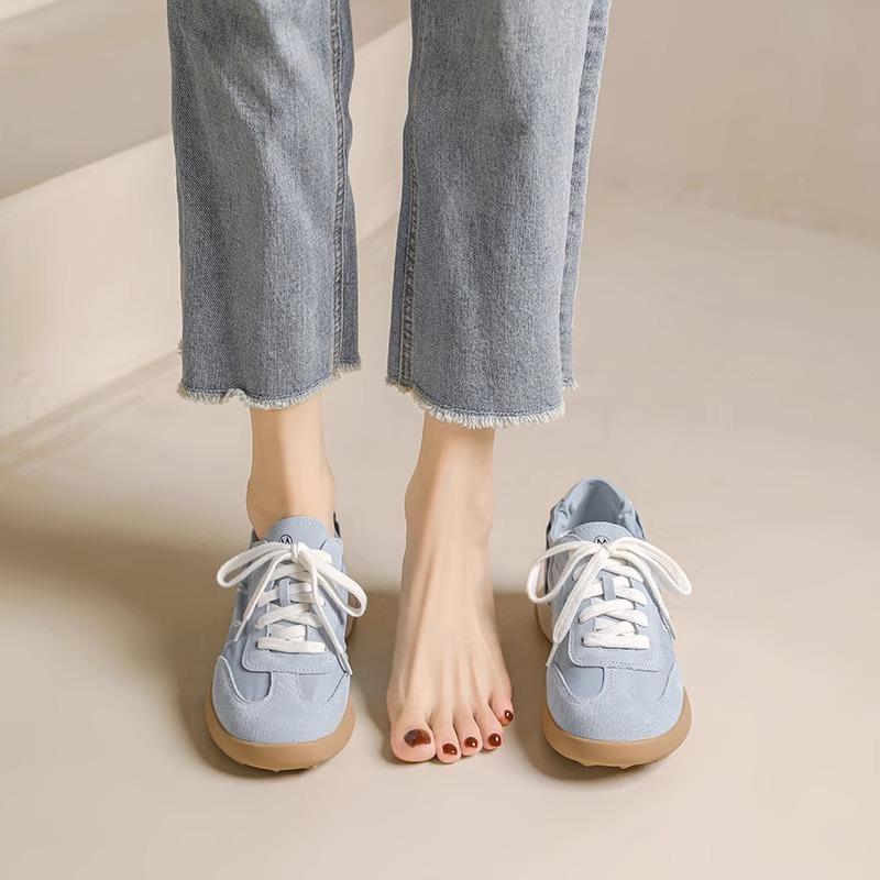 Deutsche Trainingsschuhe Damen Echtleder Dicksohlige Lässige Sportliche Forrest Gump Schuhe