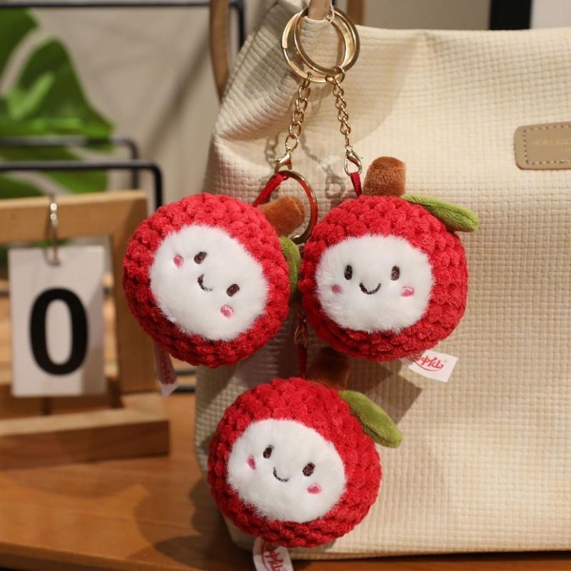 Cartoon Fruit ,Cute Lychee Plush Fashion Bag Pendant Soft Stuffed Plush for Kids’ Backpack,Purse Bag Charm