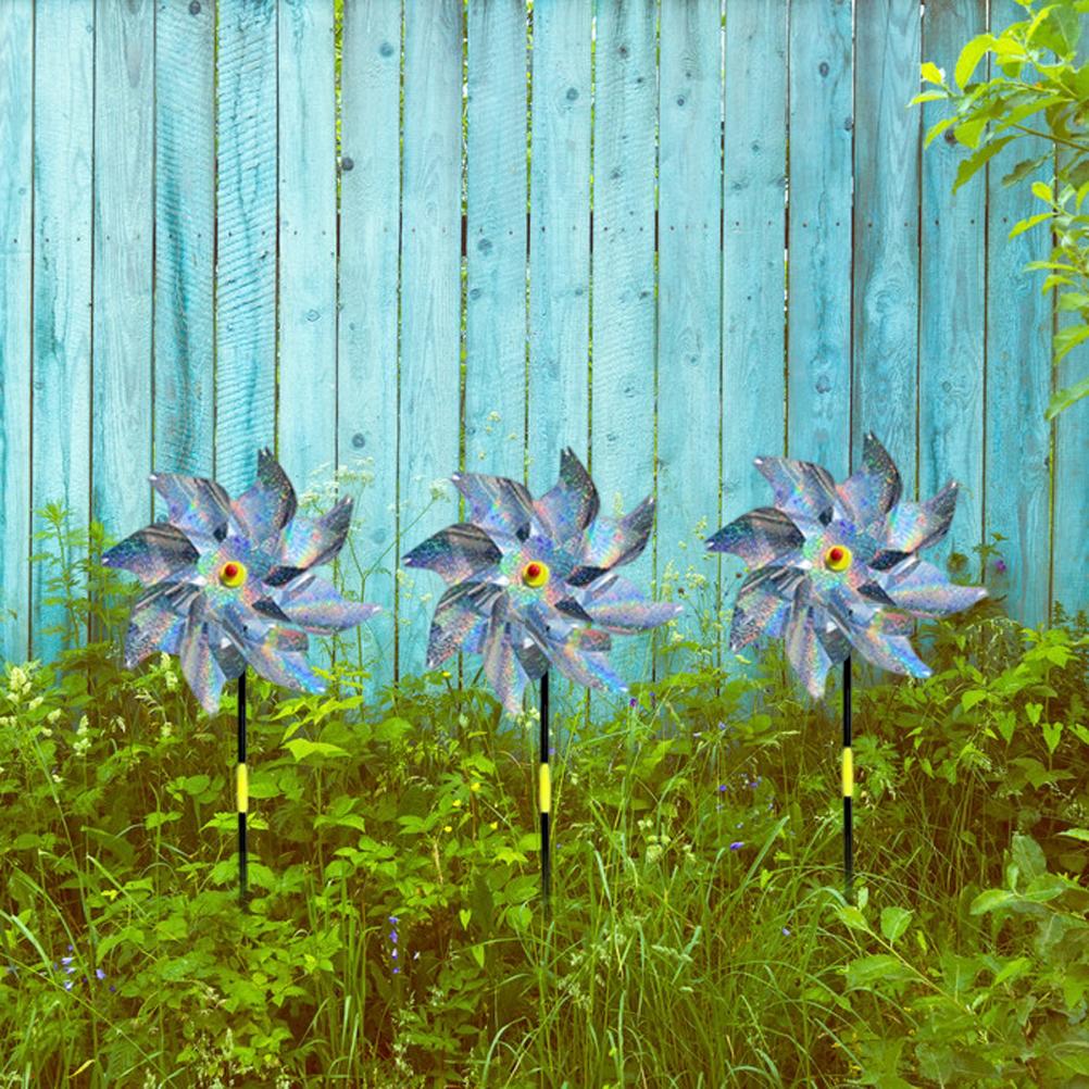8Pcs Bird Repeller Pinwheel Reflective Garden Plant Flower Bird Repellent Windmill Garden