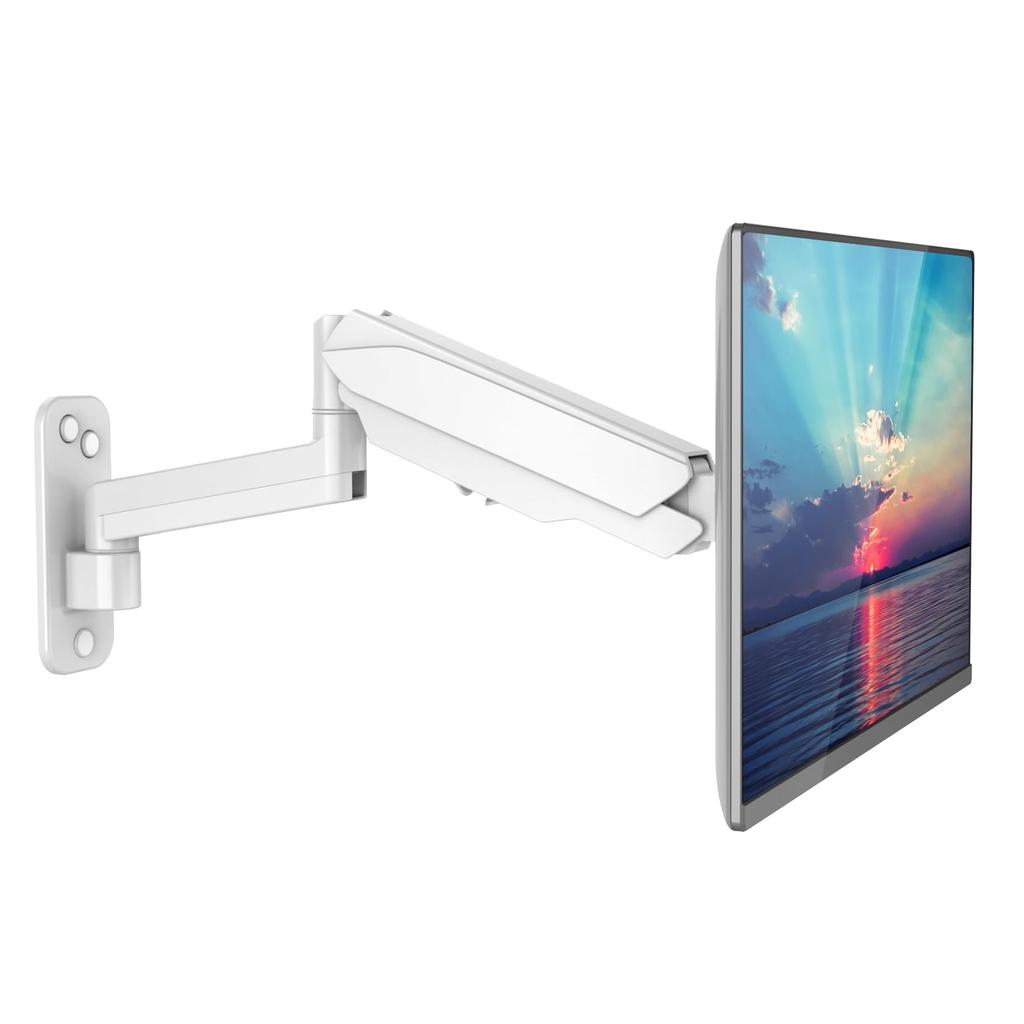 METIYA PC Monitor Arm, Wall Mount, LCD Display Arm, Up to 32-inch, Multi-Joint, Height Adjustable, Angle Adjustable Up/Down/Left/Right, VESA 75x75/100