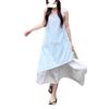 White vest skirt women's summer new French loose design medium and long irregular suspender dress