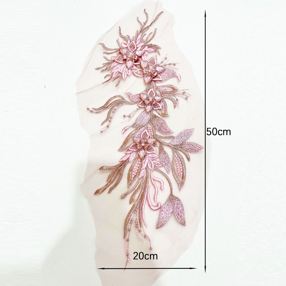 Lace Texture Embroidered Floral Patches Handmade Mesh-Backed Patches  DIY Projects