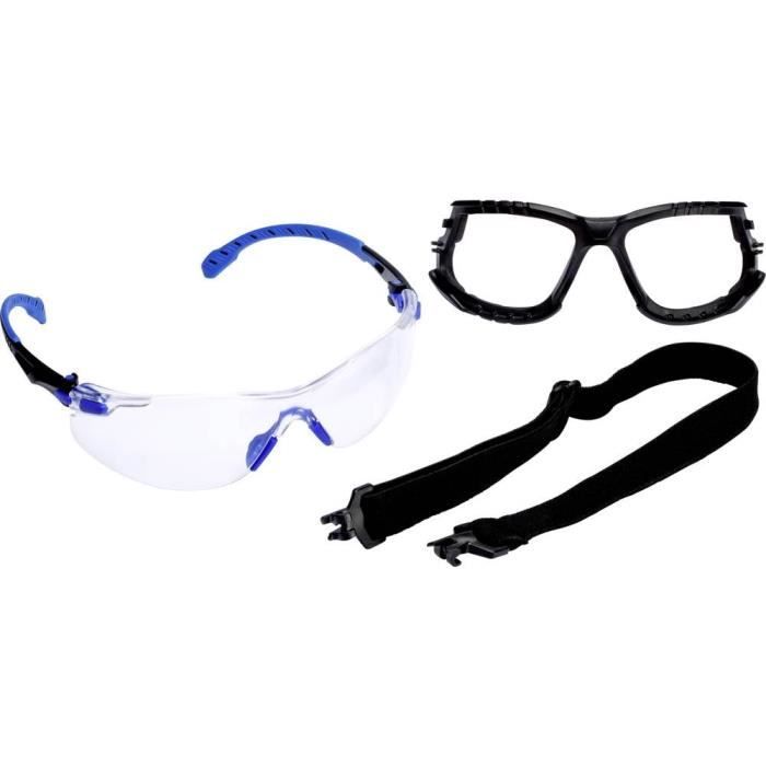 Lunettes de protection 3m s1101sgafkt - bleu - anti-buée - din en 166