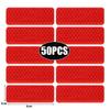 50/10pcs Car Bumper Reflective Stickers Reflective Warning Strip Tape Secure Reflector Stickers Decals Safety Warning 3*8CM