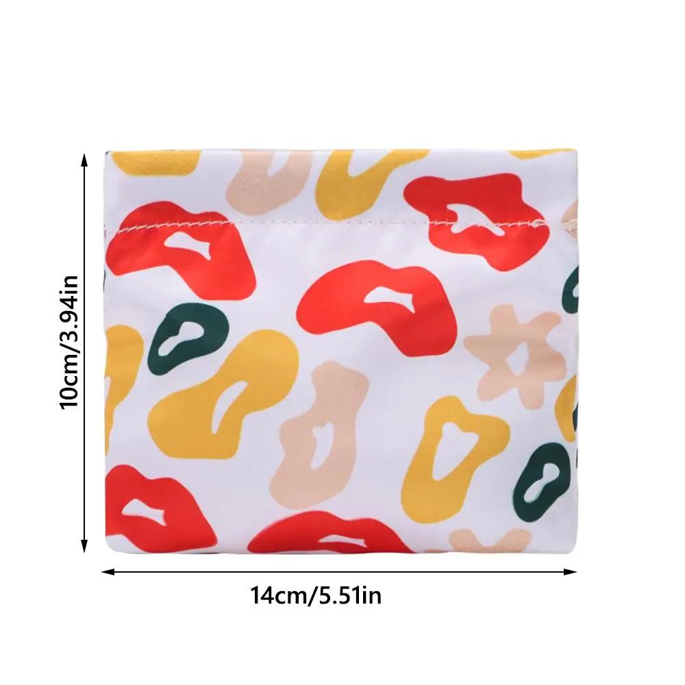 New Portable Makeup Storage Bag Cotton Compact Coin Money Bag Automatic Closure Sanitary Napkin Organizer Daily