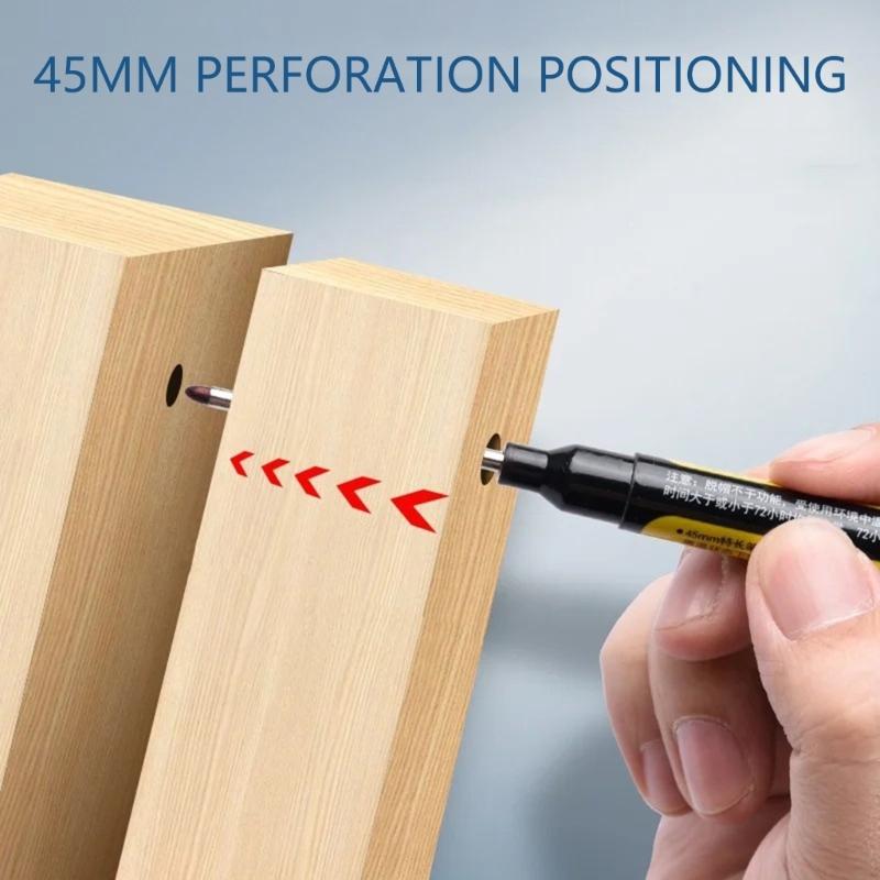 2Pcs Refillable Deep Hole Marker Pen With 15ml Refill Inks 45mm Long Tip Marker For Marking On Wood Ceramic Tile Metal