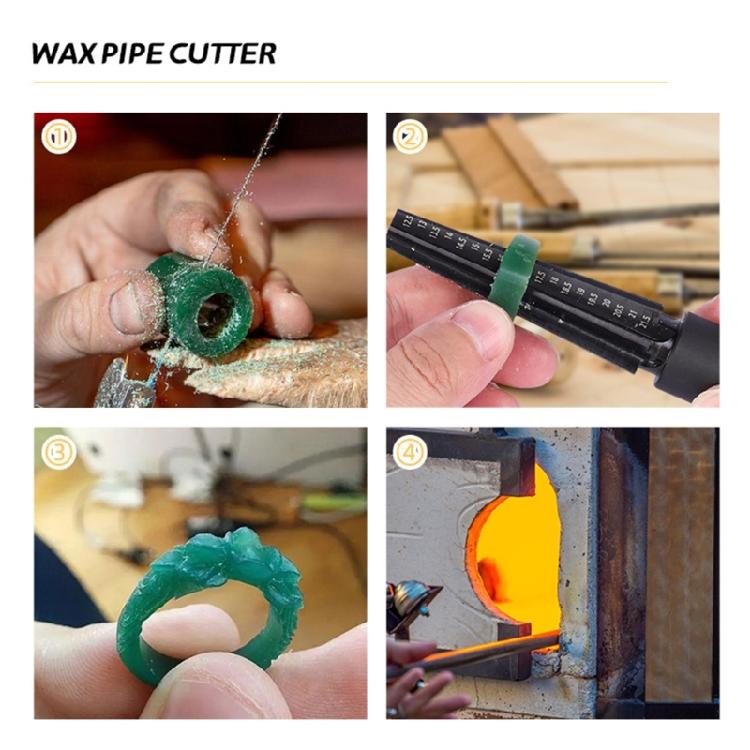 Wax Tube Cutter Jewelry Size Mandrel Tool Wax Ring Sizer Finger Stick Ruler