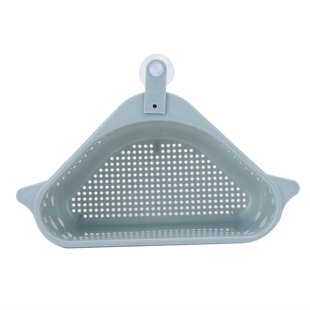 2Pcs Triangular Shape Kitchen Sink Corner Draining Rack Sponge Storage Rack Organizer Blue