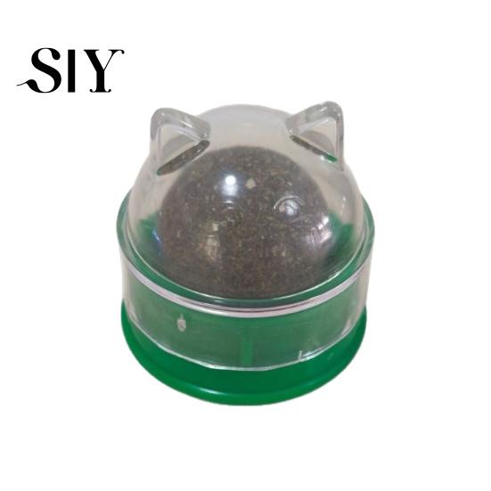 Indoor Cat Interactive Toy 2Pcs Catnip Lick Balls Rotating Ball Safe Healthy Kitten Licking Stimulation Chew with Adhesive for Wall or Floor