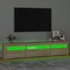 VidaXL TV Stand with LED Lights Entertainment Center Storage Media Unit Living Room Furniture Home 3152740