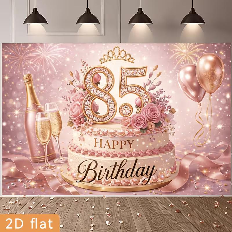 2D Pink Gold Background for Senior & Glam Birthday Parties