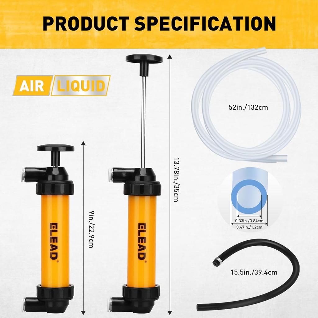 Gas Siphon Pump For Gasoline, Multi-Use Fluid Transfer Pump, Oil Liquid Siphon Pumps, Fuel Siphon Tool, Multifunction Hand Inflation Pumps With