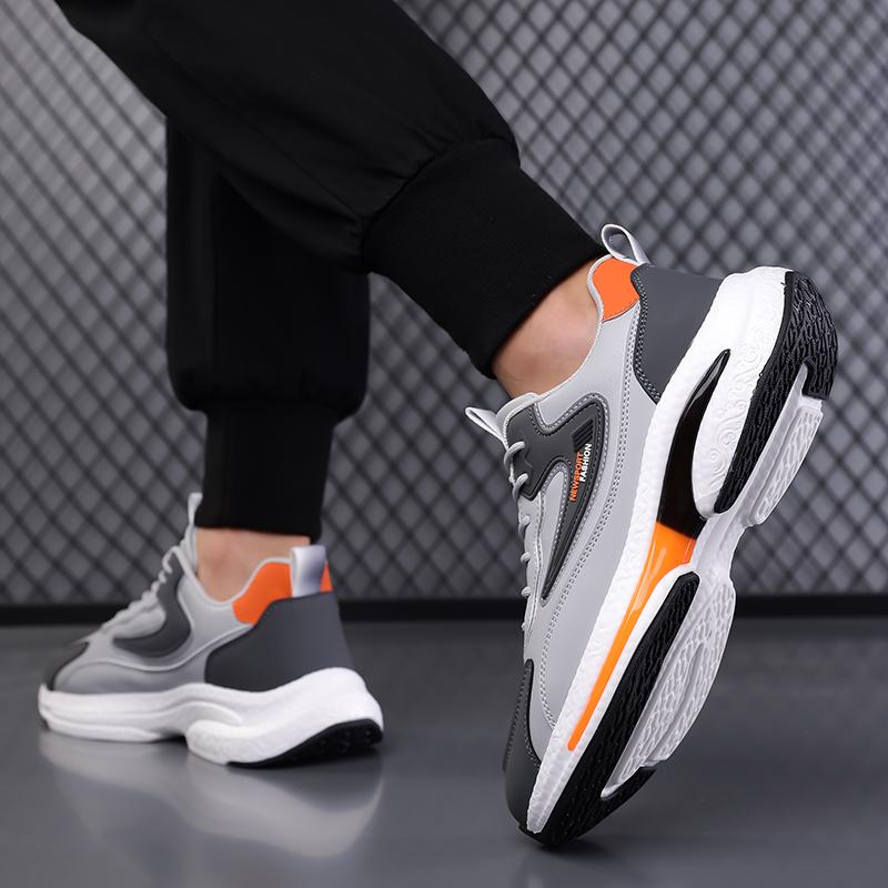 Spring and Autumn 2026 New Style Fashionable Leather Breathable Sports Shoes for Men's Outdoor Casual Light Walking