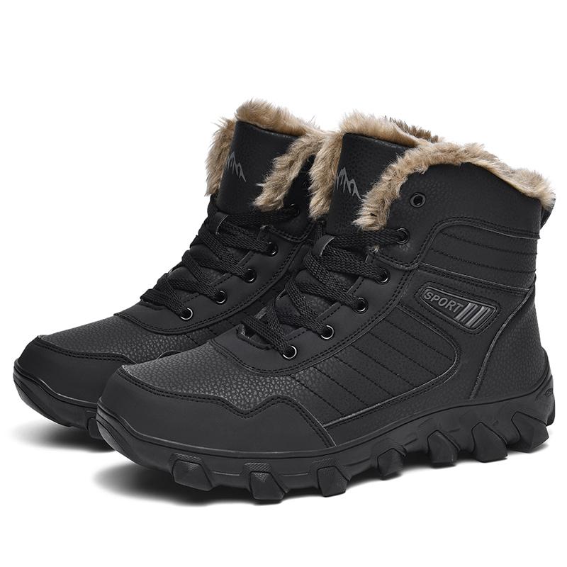 

Popular Winter Men s Cotton Shoes with Waterproof Anti Slip Soles Warm Snow Boots Outdoor Cotton Shoes Essential for Commuting 48 чорний