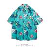 Beach vacation floral shirt for men, short-sleeved Hawaiian beach shirt