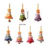 Christmas Car Hanging Ornament Hand Knitted Christmas Tree Shape Hanging Decoration For Bedroom Door Vehicles Interiors