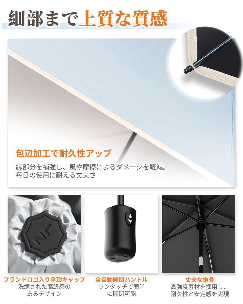 Lightweight Folding Parasol for UV Protection Sunburn Heat Automatic Suitable for Sunny and Rainy Perfect for Outdoor Birthday 6 7103 (185g-198g)