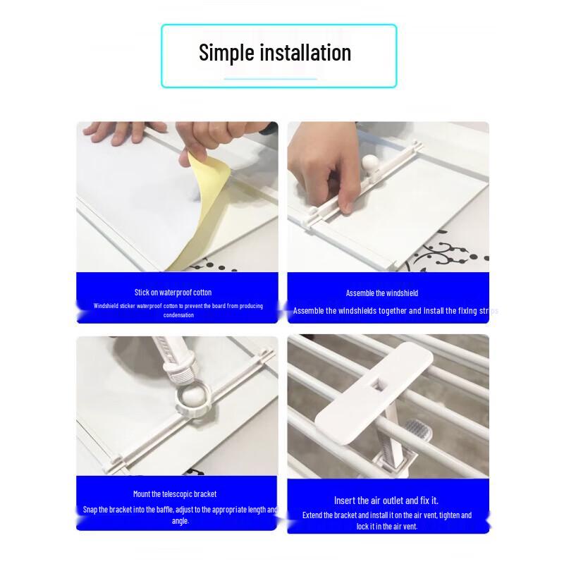 Adjustable Central AC Air Deflector for Ceiling Duct Outlets