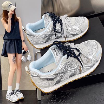 Sommer und Herbst 2025 vielseitige Mode Koreanische Version von lässigen neuen Forrest Gump Schuhen Damen bequeme Mesh atmungsaktive weiche Sohle Sportschuhe t