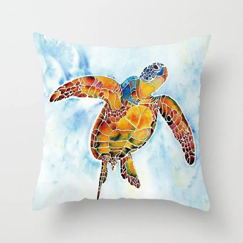 Mermaid sea ghost seahorse octopus print pillowcase ocean theme pillowcase living room sofa cushion cover room home decoration
