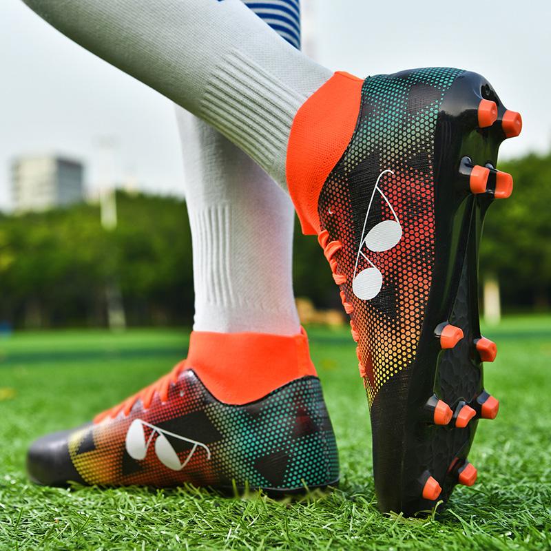 Hip-top Football Shoes Men's/female AG Long Nail Socks, Students Artificial Grass Football Competition Training Shoes