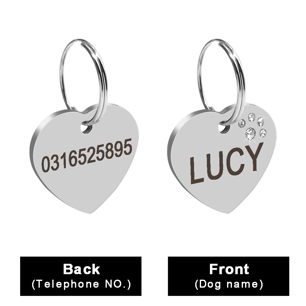 

Personalized Cat ID Tag Anti-lost Cute Puppy Kitten Nameplate Tags For Collar Necklace Cats Engraved Name Plate Cat Accessories S