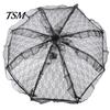 Black Lace Wedding Umbrella Vintage Gothic Umbrella, Bridal Parasol for Halloween Royal Style Witch Cosplay, Decoration, Stage Performance Props,