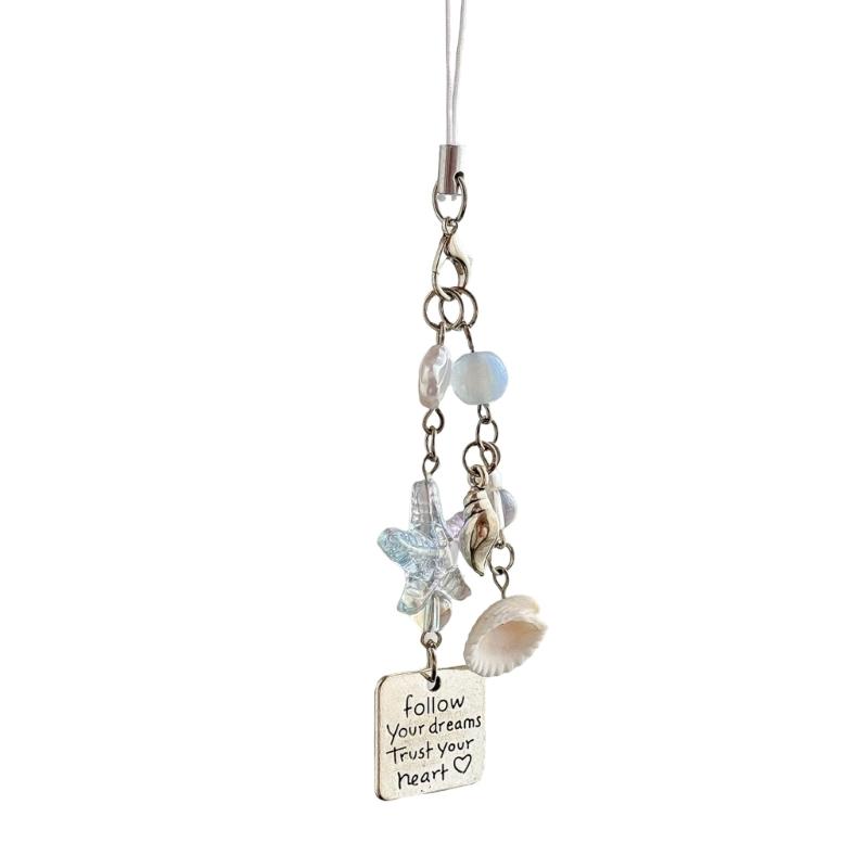 

Metal Keyring Vintage Starfish Shell Shape Keychain Key Chain Bag Accessory Fashionable Everyday Carry Item