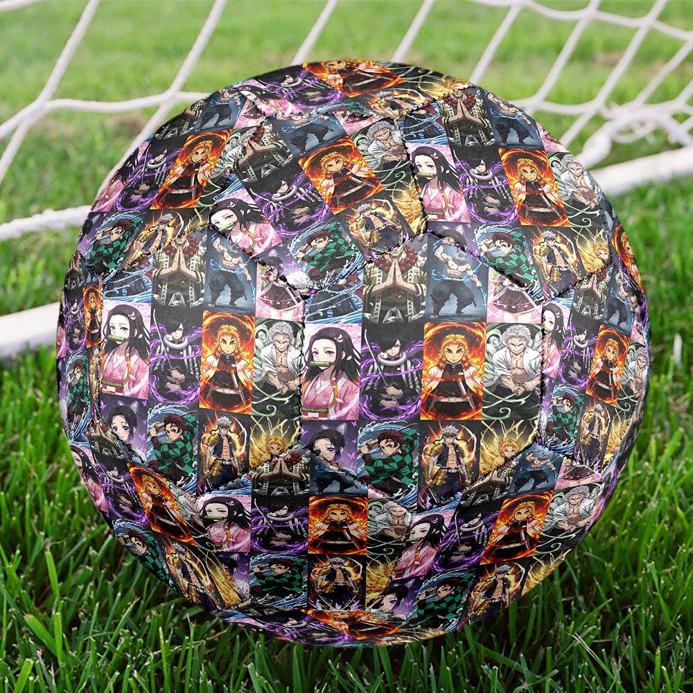 Pallone da Calcio Dimensione 5 con Stampa Demon Slayer, Pallone da Calcio Standard per Partite Sportive e Allenamenti di Squadra, Regalo Ideale per i Fan del Calcio