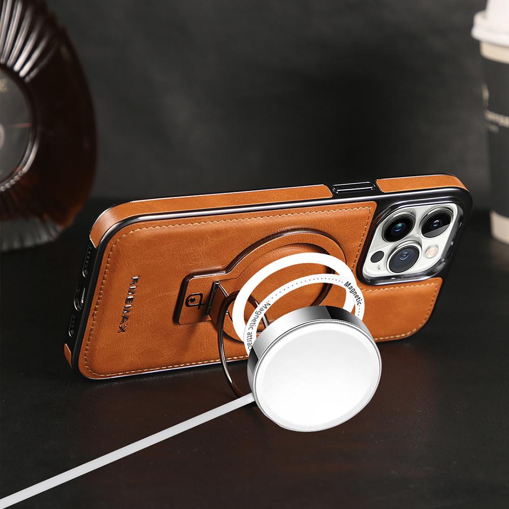 RMBMAX For iPhone 14 Pro Electroplated Kickstand Magnetic Phone Case